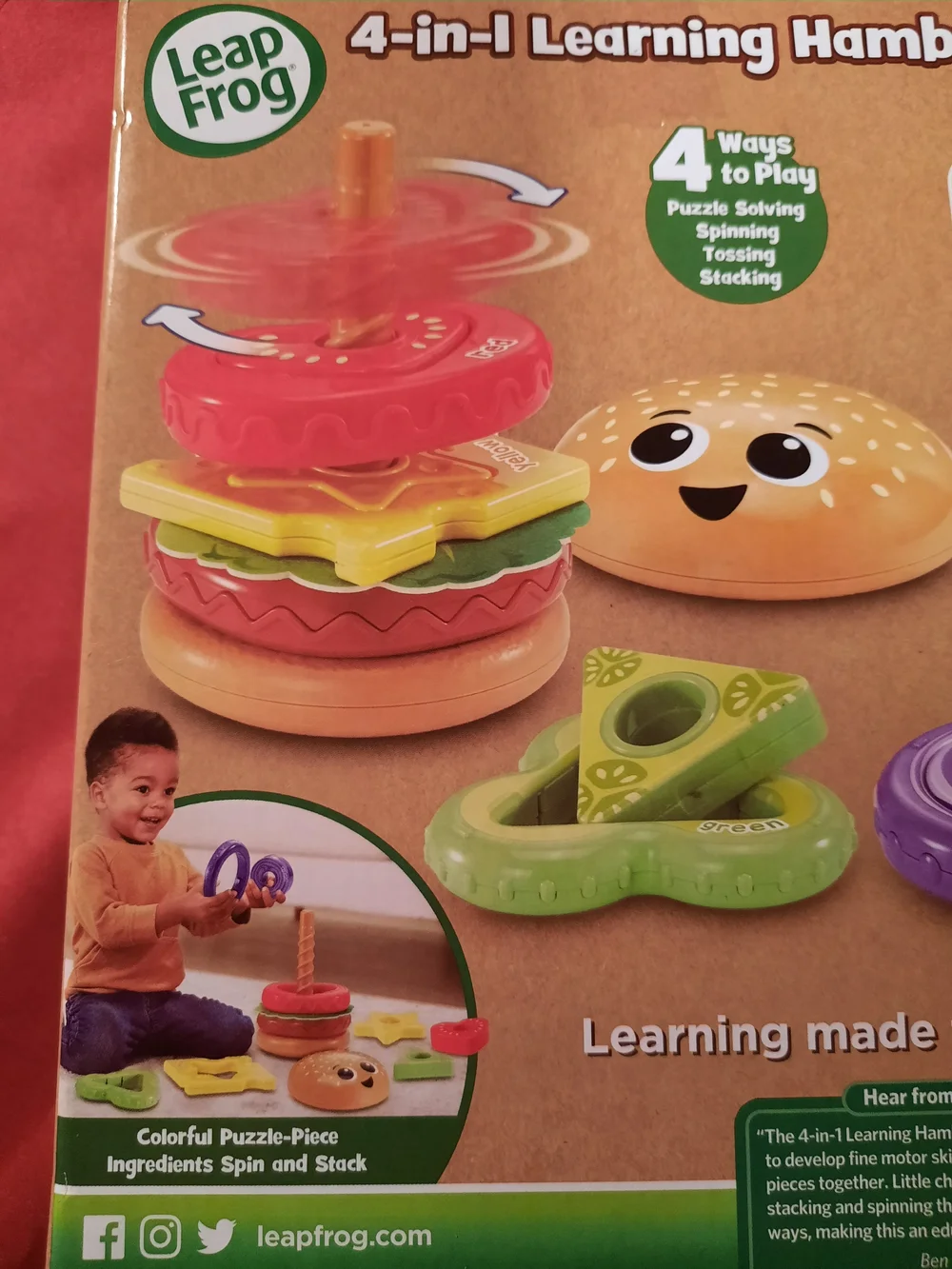 LeapFrog 4-in-1 Learning Hamburger Toy - Brown & Multicolor